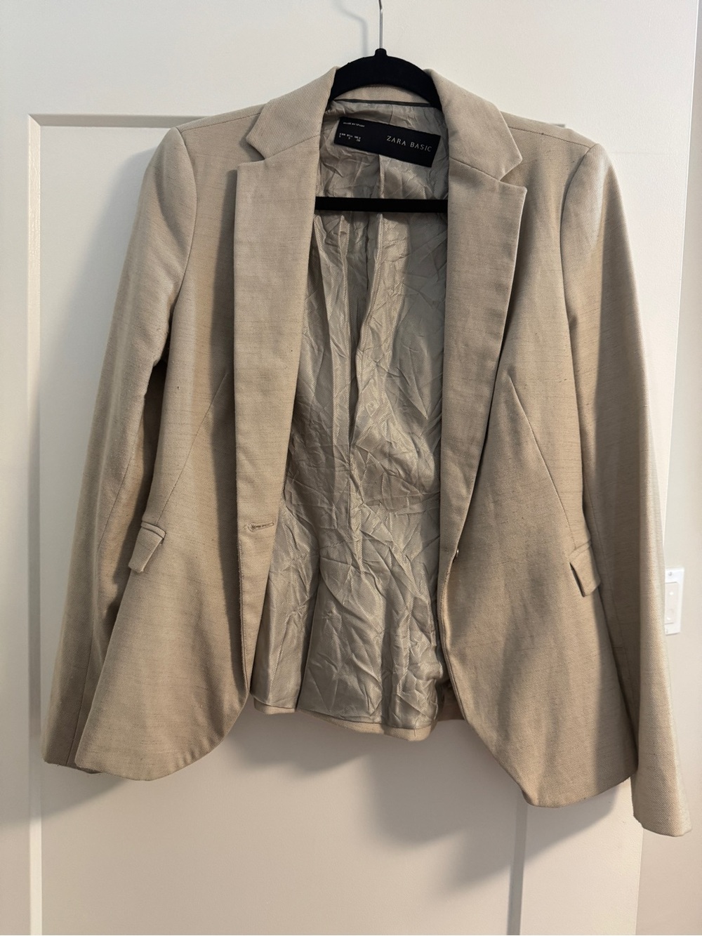 Zara Light Cream Tailored Blazer